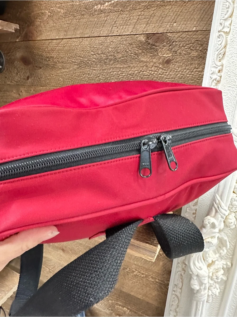 kate spade Red Nylon Messenger Crossbody with Black Strap